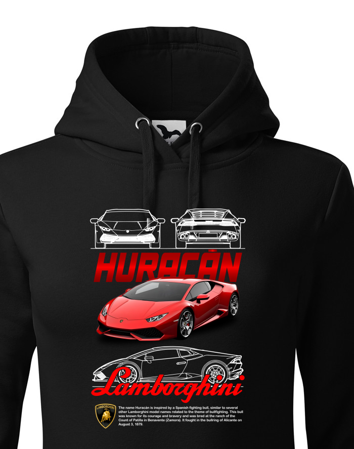 Dámská mikina s kapucí Lamborghini Huracán