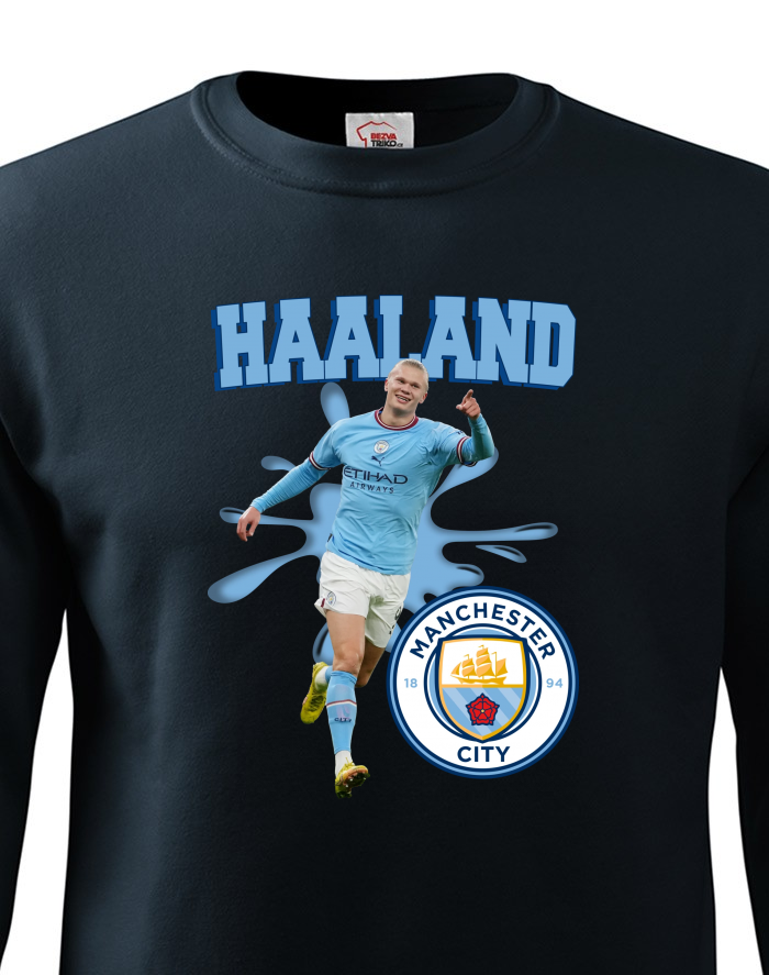 Pánská mikina bez kapuce Haaland - Manchester City
