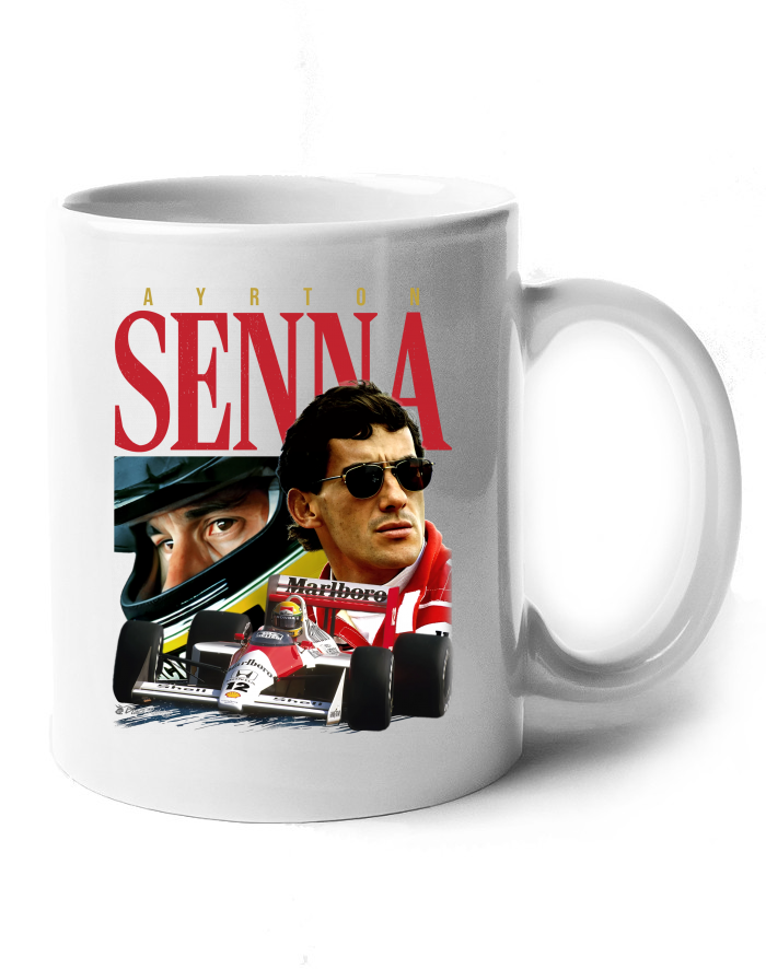 Keramický hrnek Ayrton Senna – F1 legenda