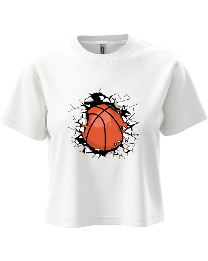 Dámský crop top s basketbalovým míčem