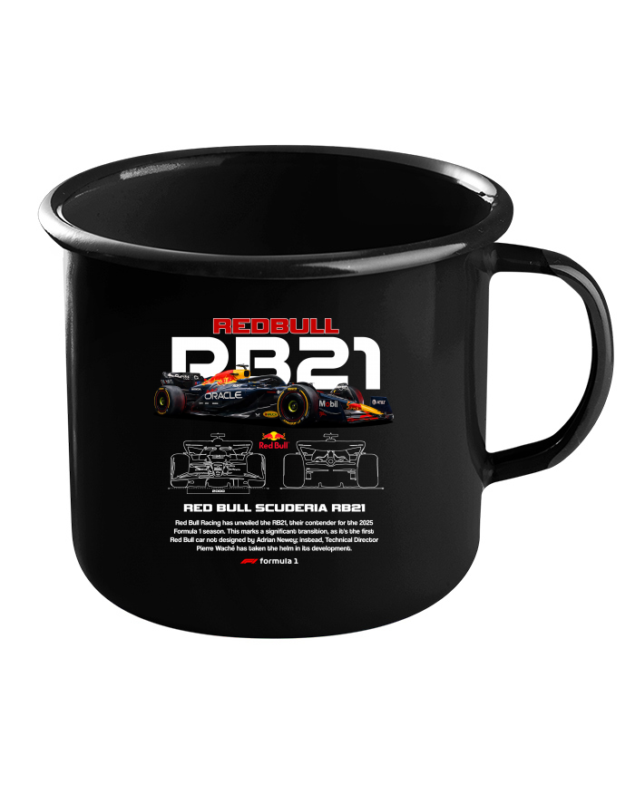 Plechový hrneček černý - F1 Red Bull RB21