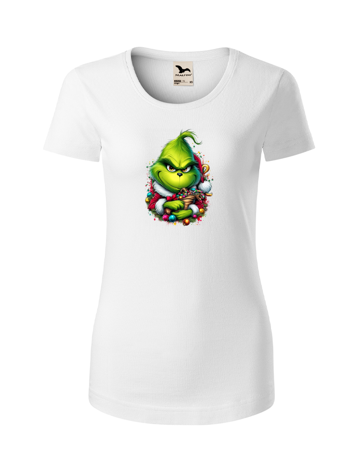 Dámské tričko Grinch s ozdobami