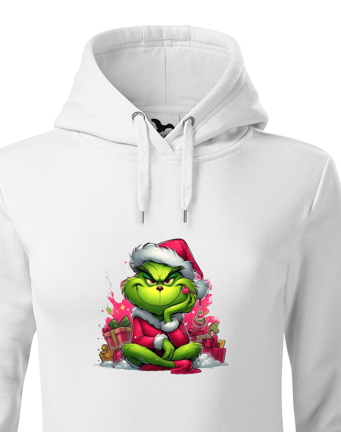 Dámská mikina s kapucí Grinch s dárky