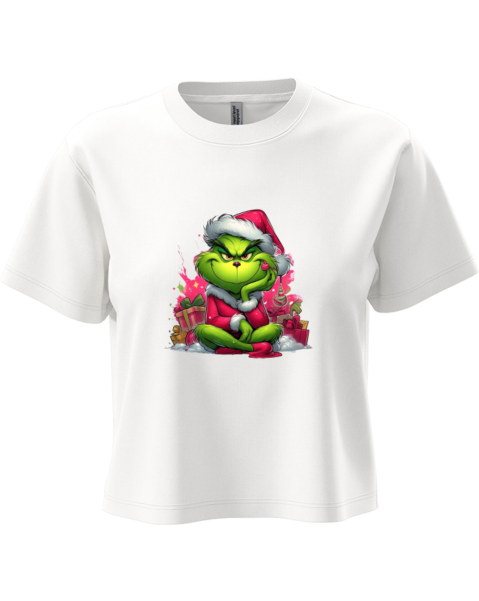 Dámský crop top Grinch s dárky