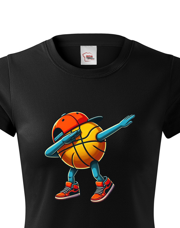 Dámské funkční tričko - Basketbalový míč dab dance