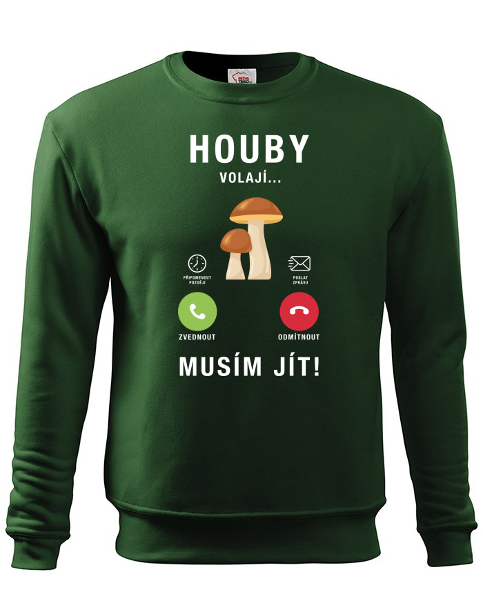 Dětská mikina bez kapuce Houby volají