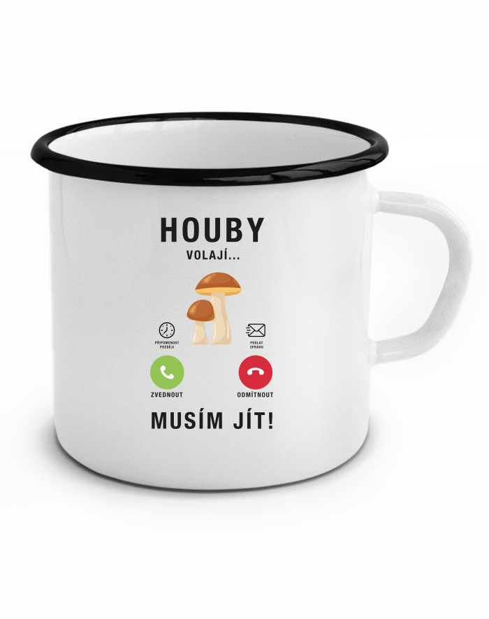 Plechový hrneček Houby volají