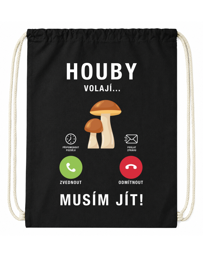 Bavlněný vak na záda Houby volají