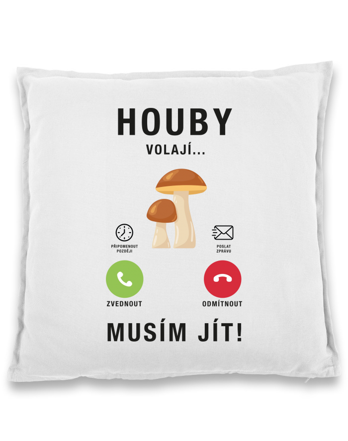 Bavlněný polštář Houby volají
