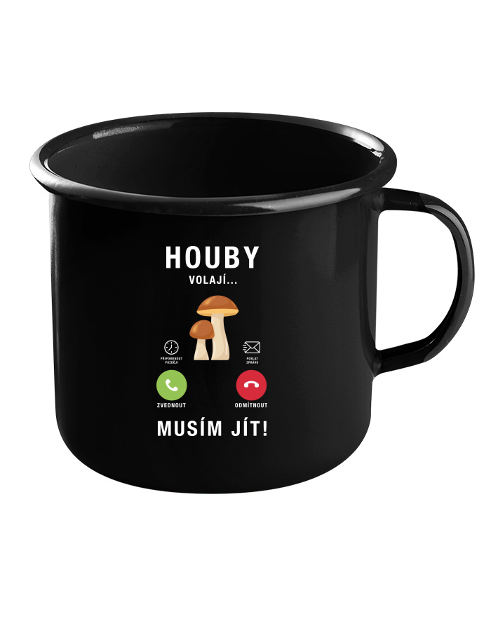 Plechový hrneček Houby volají