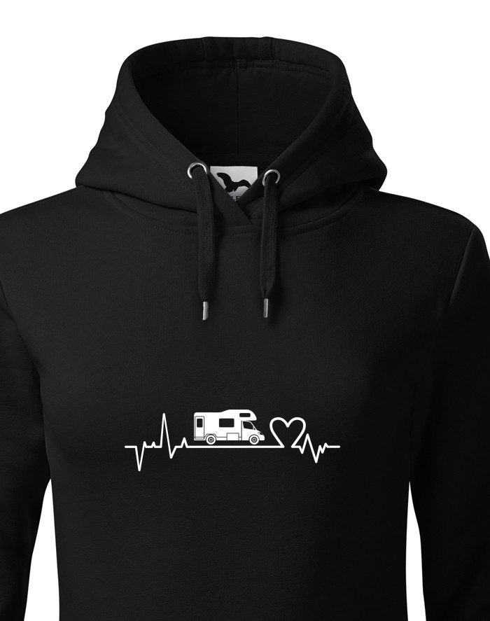 Dámská mikina s kapucí Ekg Obytný vůz