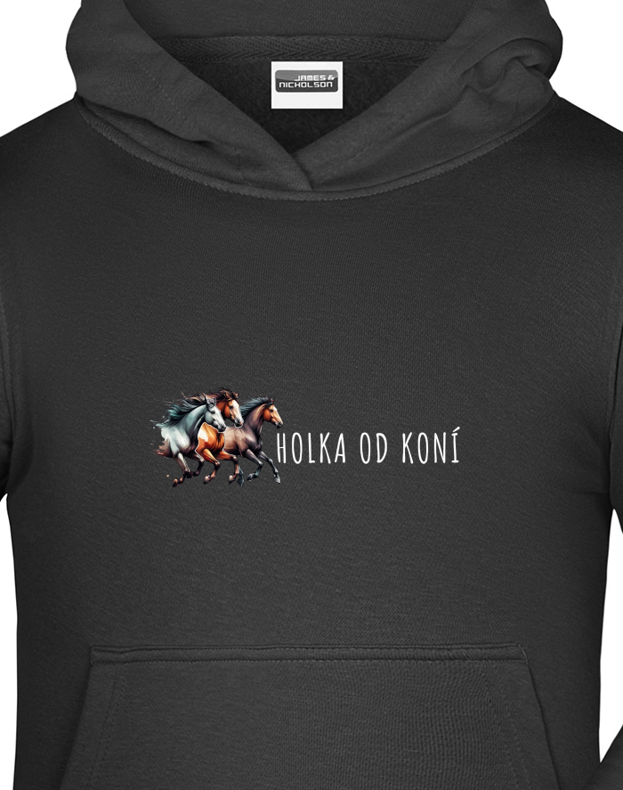Dětská mikina s kapucí Holka od koní