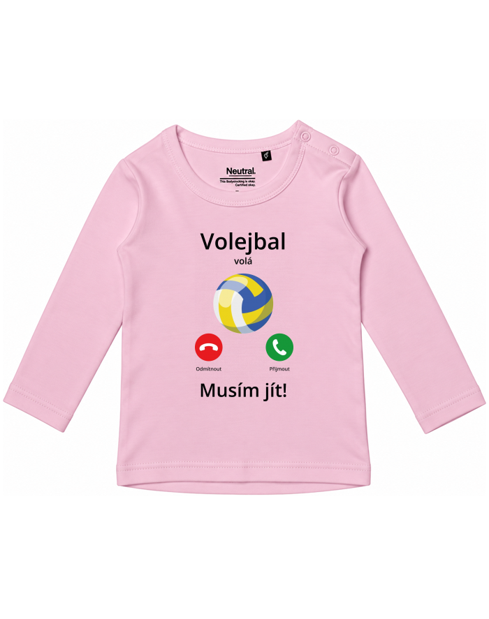 Dětské tričko s dlouhým rukávem Volejbal volá Musím jít!