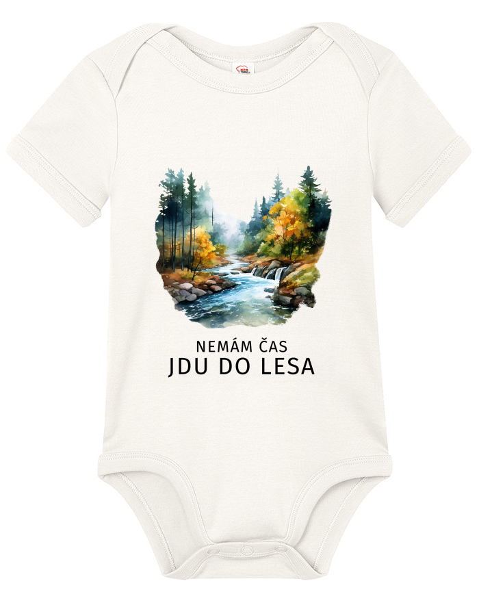 Dětské body s krátkým rukávem - Nemám čas jdu do lesa