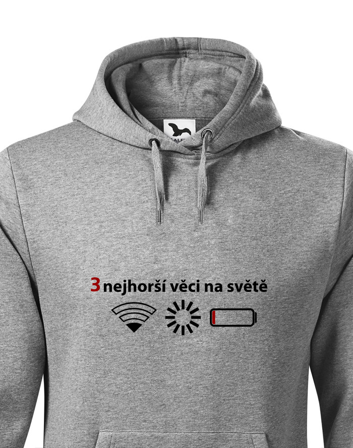 Pánská mikina s kapucí 3 nejhorší věci na světě