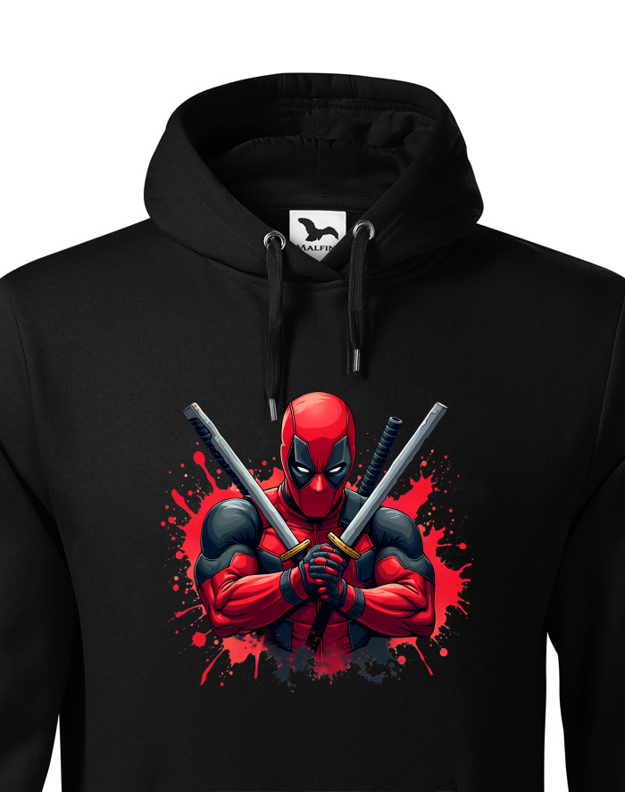 Pánská mikina s kapucí Deadpool s meči