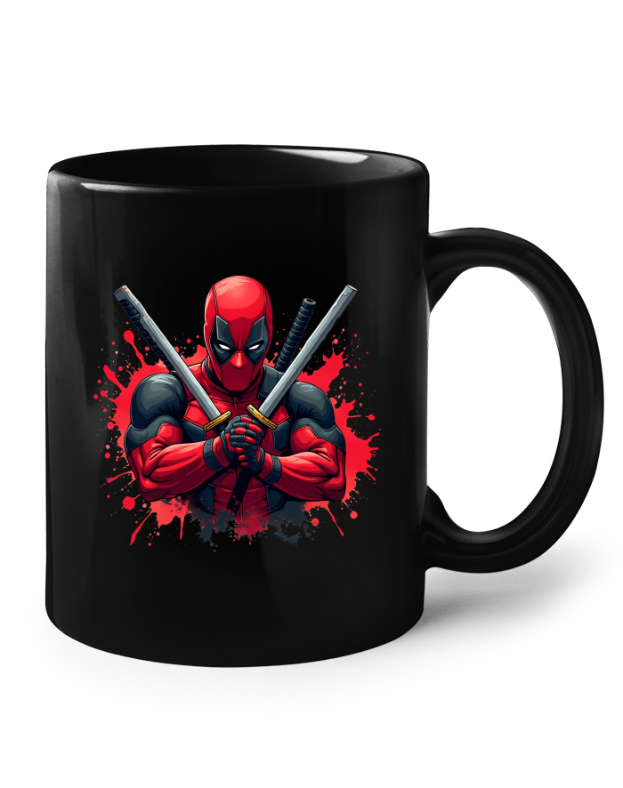 Černý hrnek Deadpool s meči