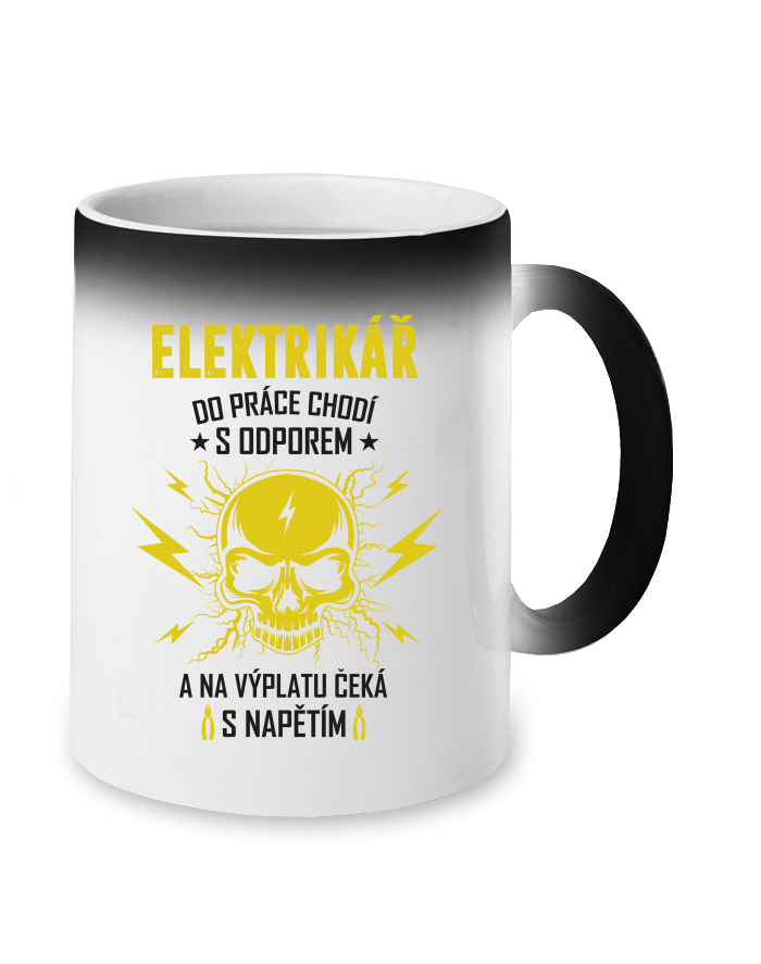 Magický měnící se hrnek Elektrikář