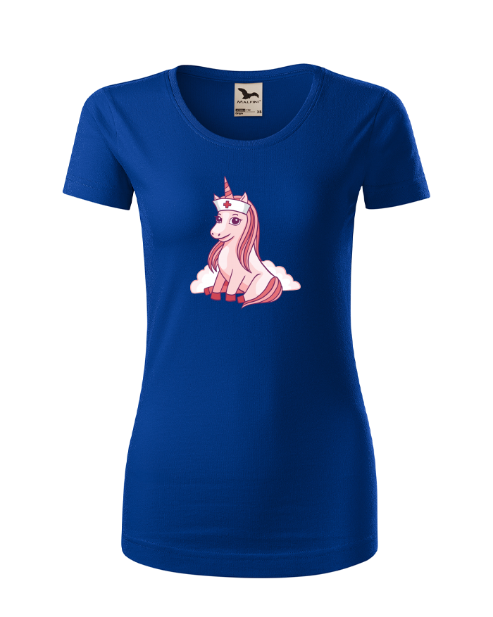 Dámské tričko z bio bavlny – Unicorn nurse