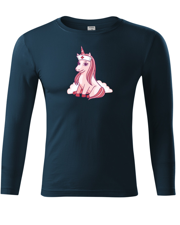 Unisex tričko s dlouhým rukávem - Unicorn nurse