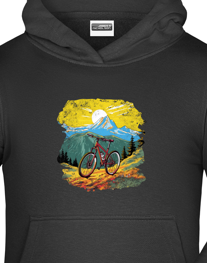 Dětská mikina s kapucí MTB hory