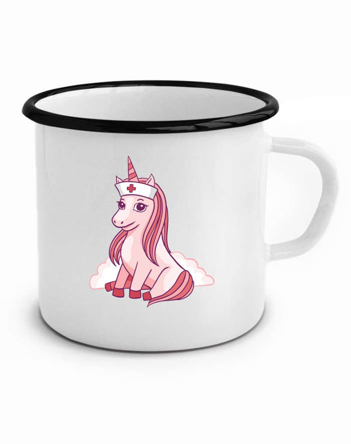 Plechový hrneček Unicorn Nurse