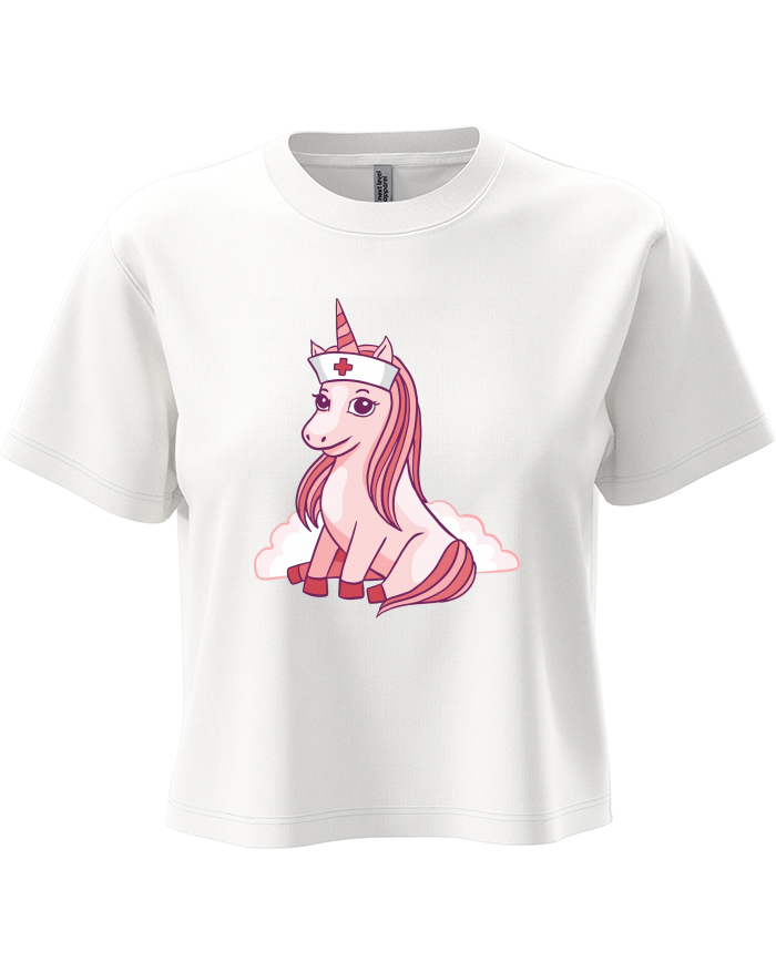 Dámský crop top s jednorožcem sestřičkou