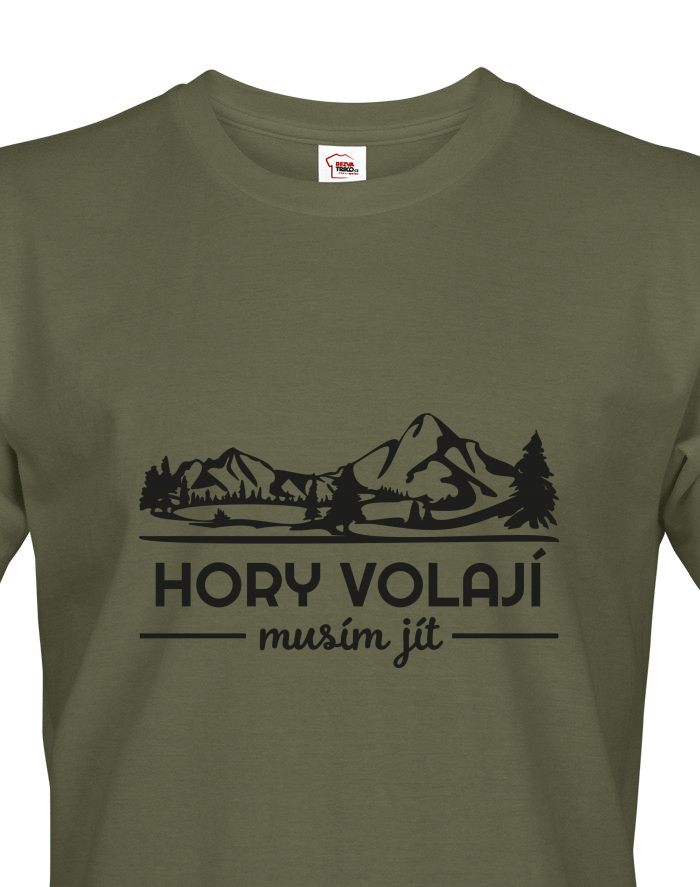 Pánské tričko s krátkým rukávem Hory volají musím jít