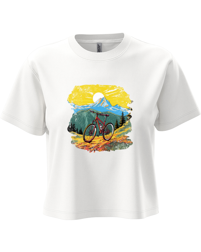 Dámský crop top MTB hory