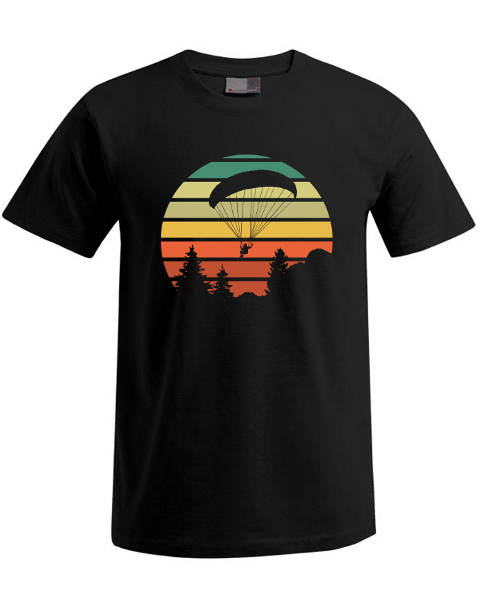 Pánské tričko Plus Size s krátkým rukávem - Sunset Paragliding