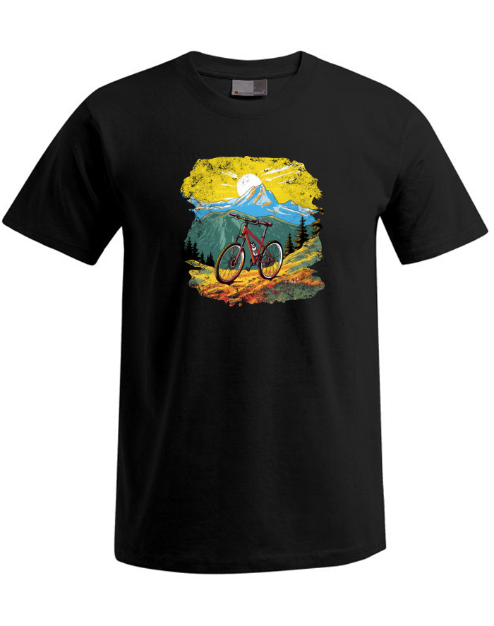Pánské tričko Plus Size s motivem MTB hory