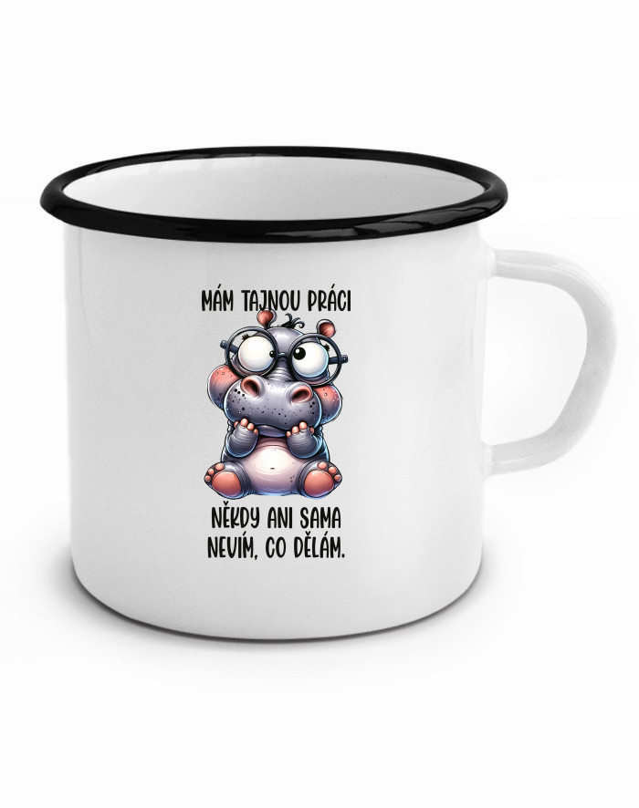 Plechový hrneček Hroch - Tajná práce