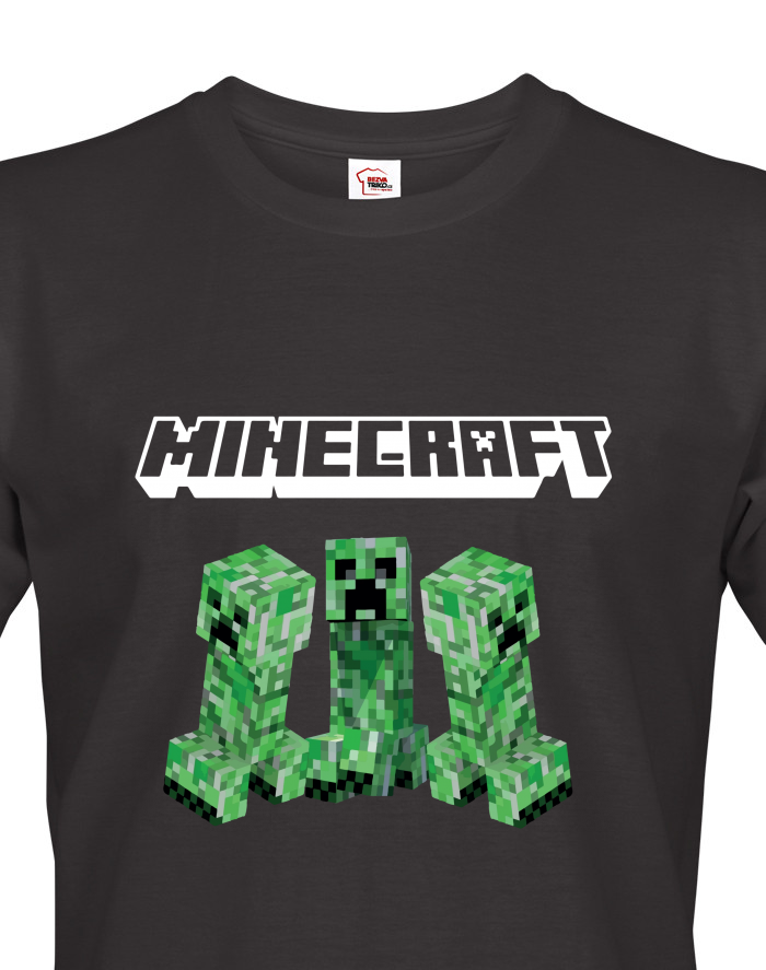 Pánské tričko Minecraft Creeper – zelený pixelový tisk