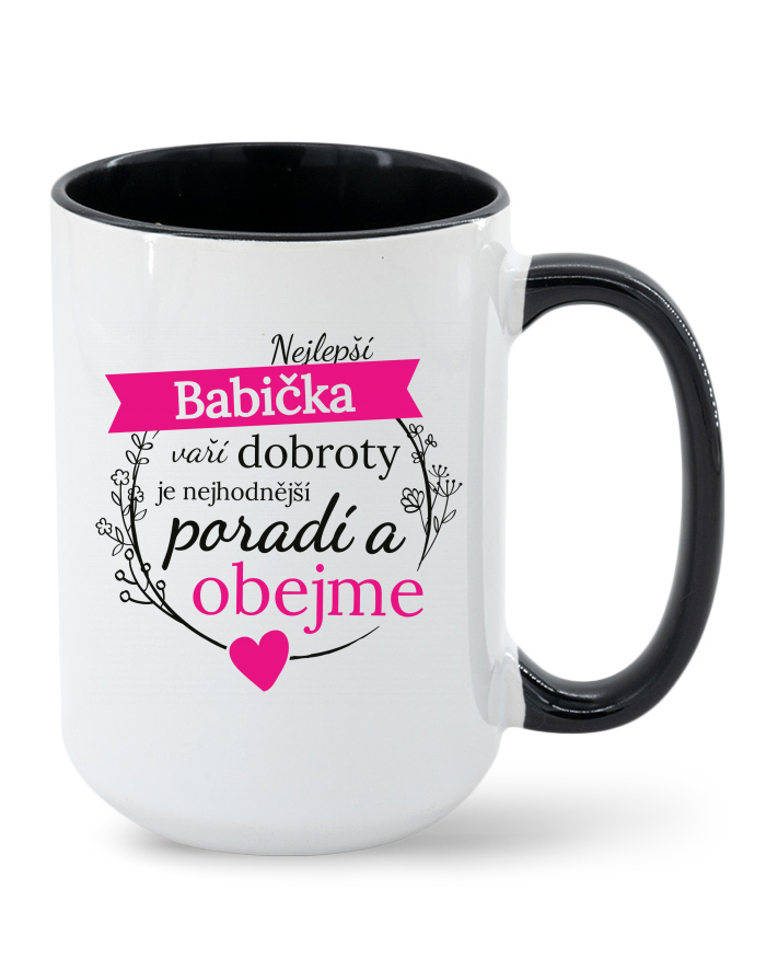 Keramický hrnek MAX s potiskem Babička, obejme