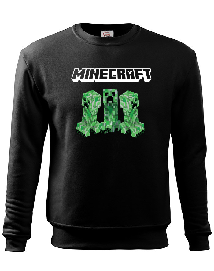 Pánská mikina bez kapuce s motivem Minecraft Creeper