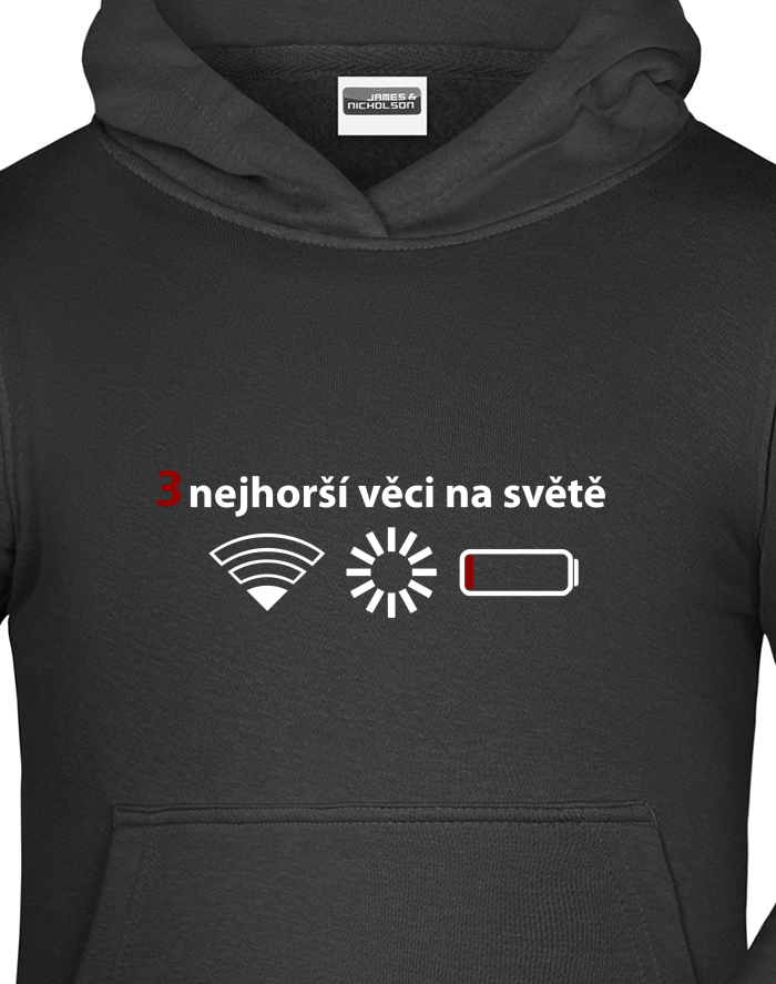 Dětská mikina s kapucí – 3 nejhorší věci na světě