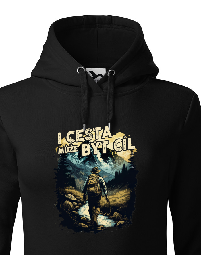Dámská mikina s kapucí I cesta může být cíl