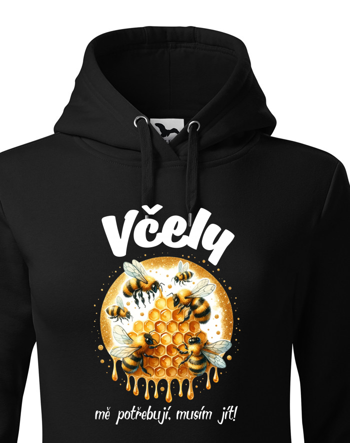 Dámská mikina s kapucí Včely mě potřebují