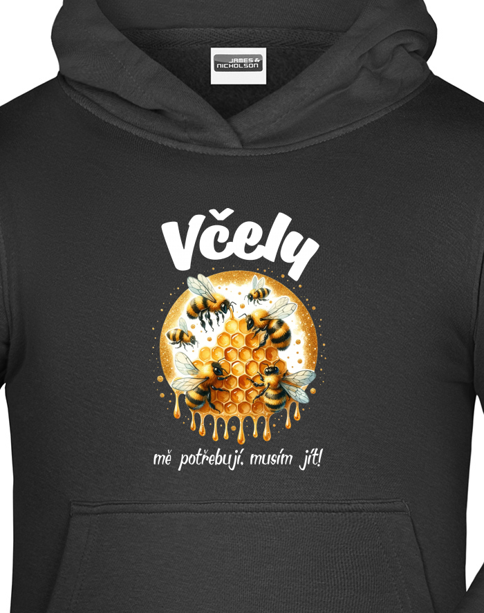 Dětská mikina s kapucí Včely mě potřebují
