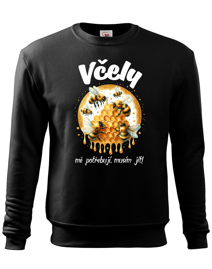 Dětská mikina bez kapuce Včely mě potřebují