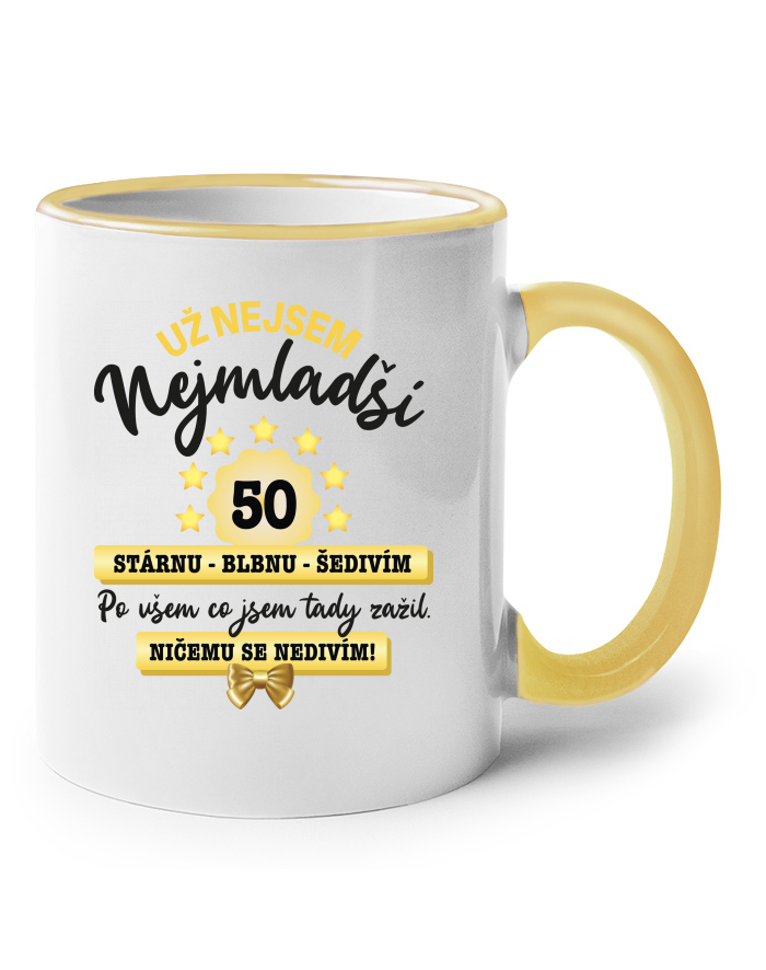 Keramický hrnek Už nejsem nejmladší – 50. narozeniny