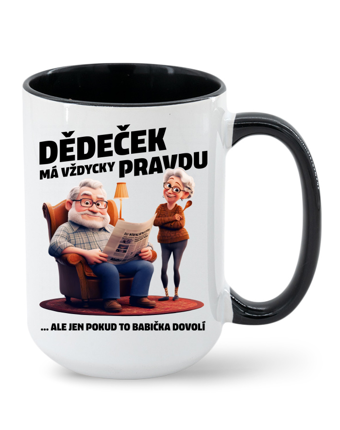 Keramický hrnek Dědeček (ne)má vždycky pravdu