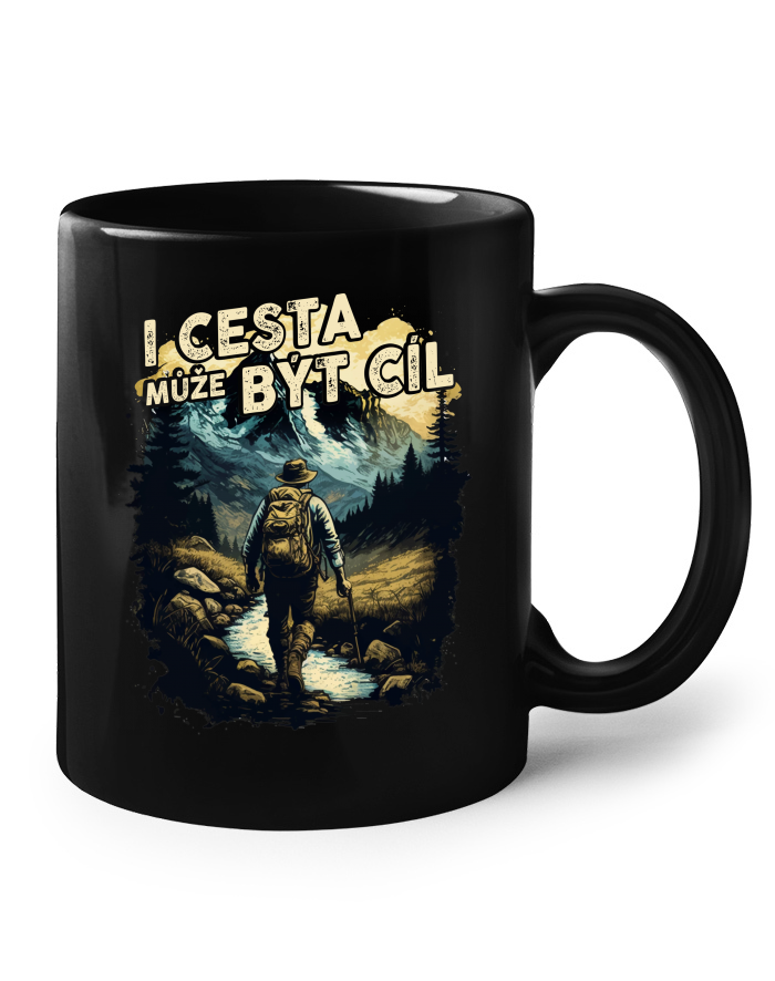 Keramický hrnek černý - I cesta může být cíl