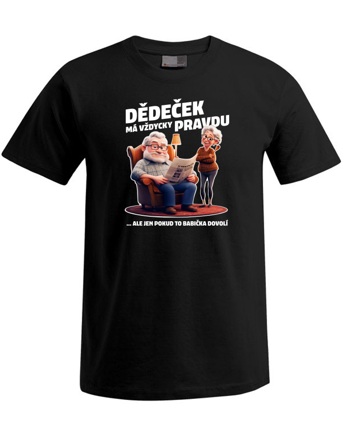 Pánské tričko Plus Size Dědeček (ne)má vždycky pravdu