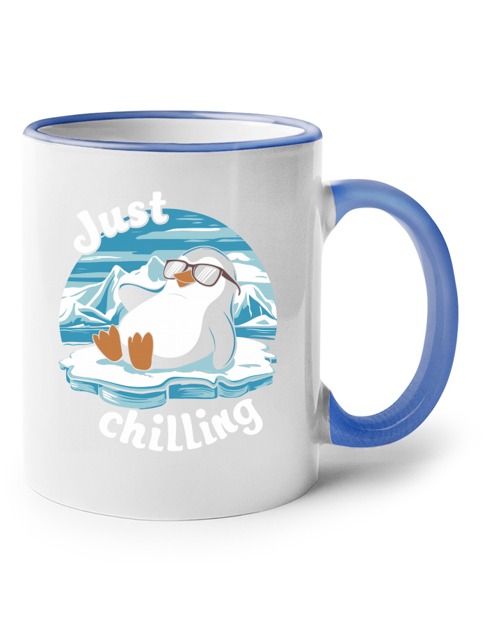 Just chilling – Keramický hrnek s barevným uchem