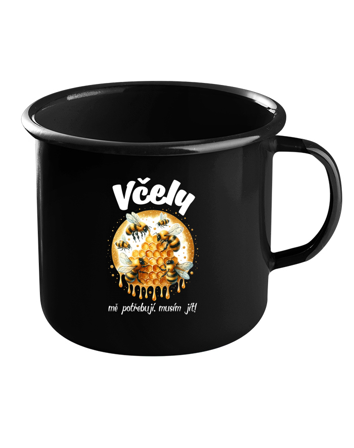 Plechový hrneček Včely mě potřebují musím jít
