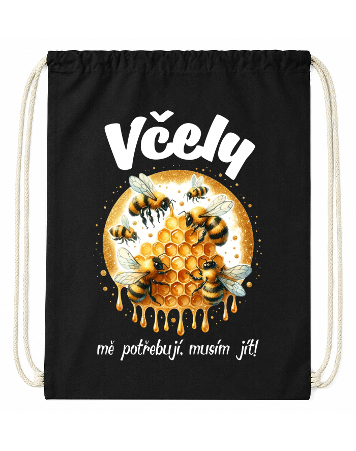 Bavlněný vak na záda Včely mě potřebují