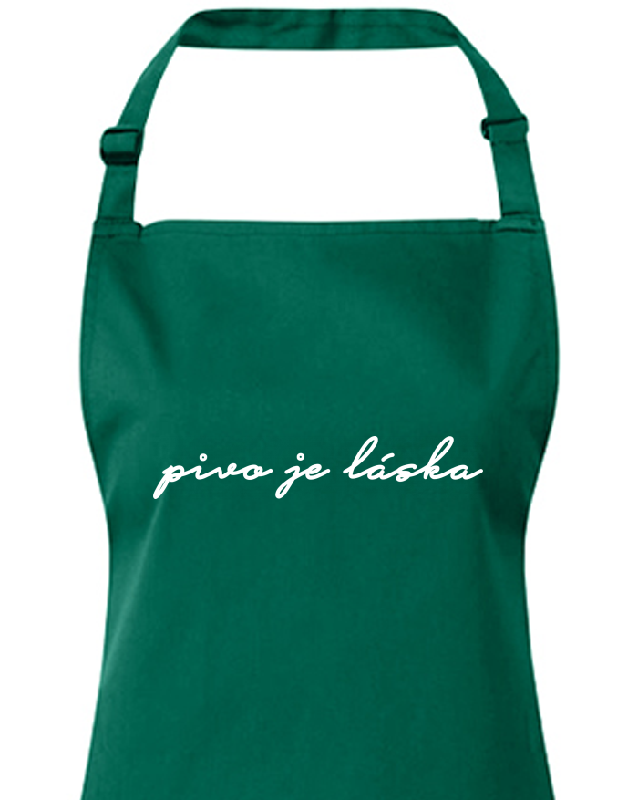 Zástěra s laclem Pivo je láska