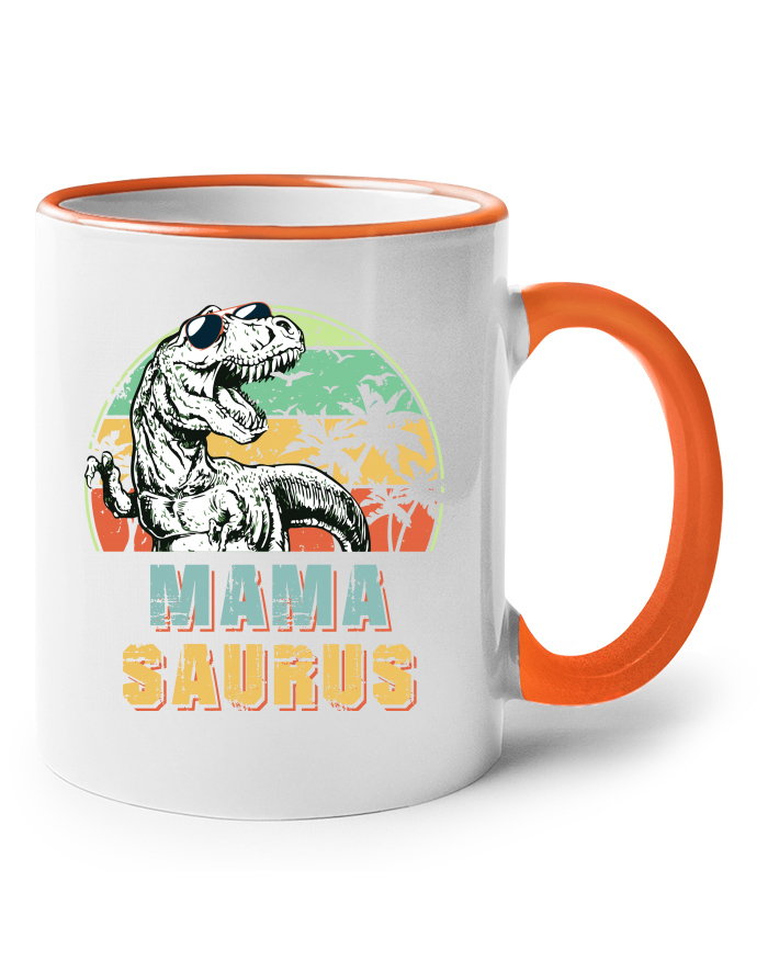 Mamasaurus – keramický hrnek s barevným uchem