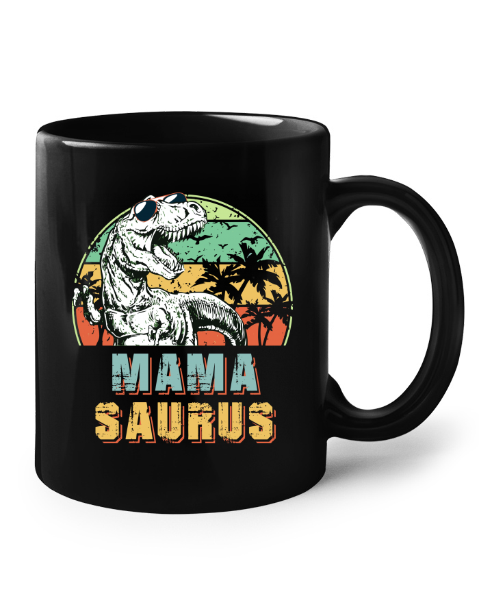 Mamasaurus – keramický hrnek černý